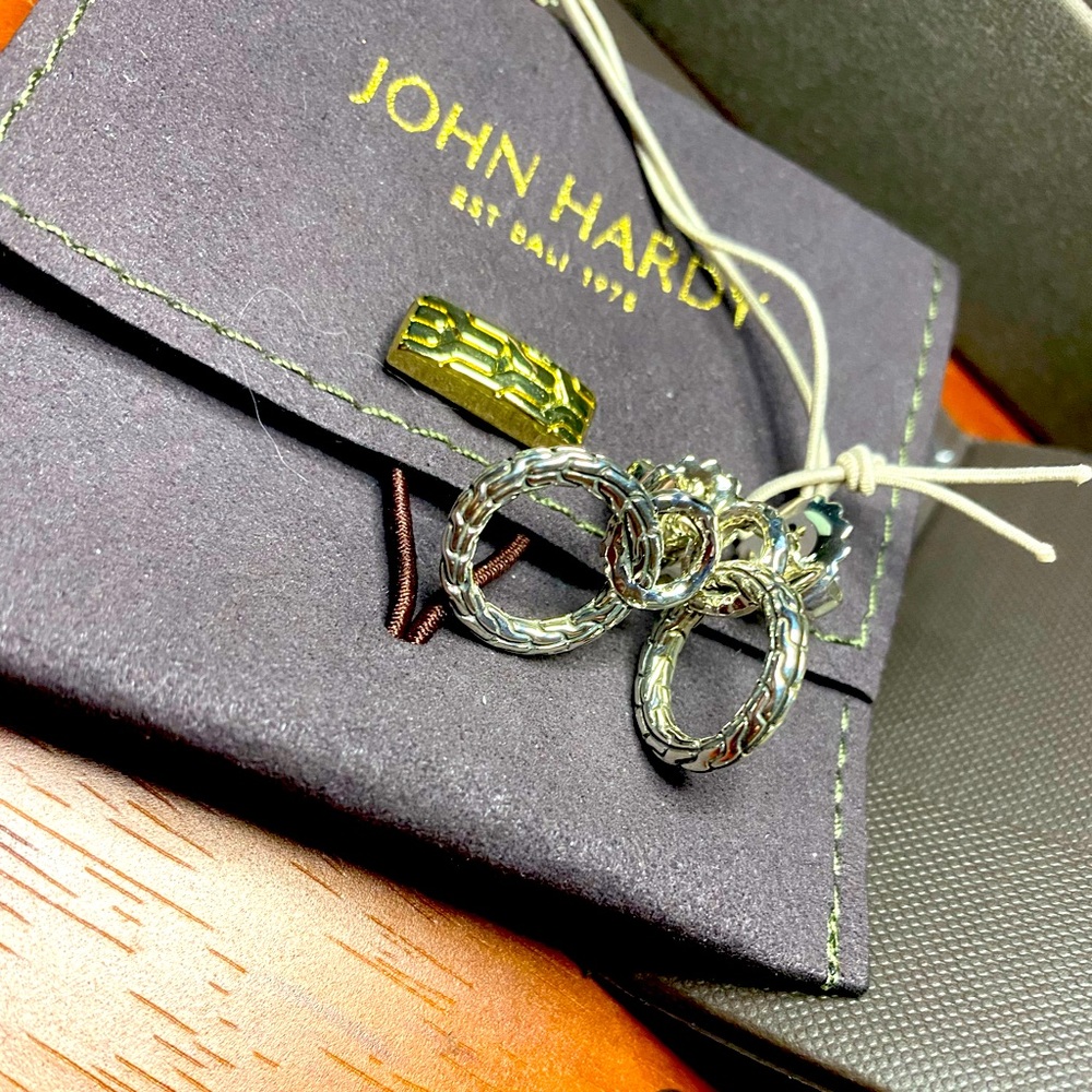 John Hardy Hammered Silver Interlock Earrings